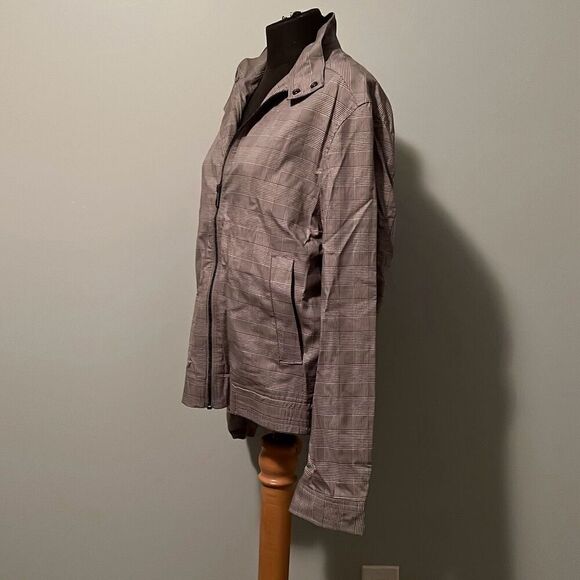 H&M Men's Gray Full Zip Plaid Lightweight Lined Bomber Jacket Size 36R NWT - Picture 3 of 13